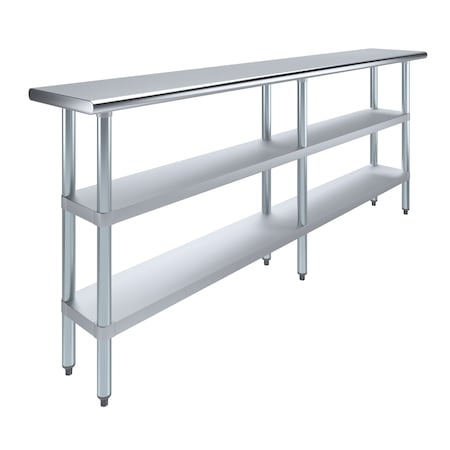 Amgood 14 in. x 84 in. Stainless Steel Table With Two Undershelves AMG WT-1484-2SH